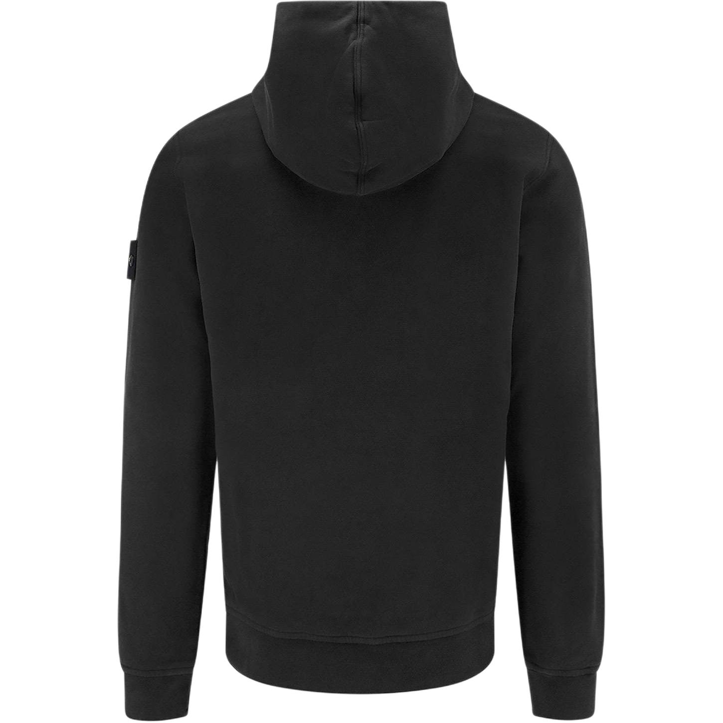 STONE ISLAND FW24 Black Pullover Hoodie Sweatshirt with Logo Print for Men. 811560820-V0029 圖 3