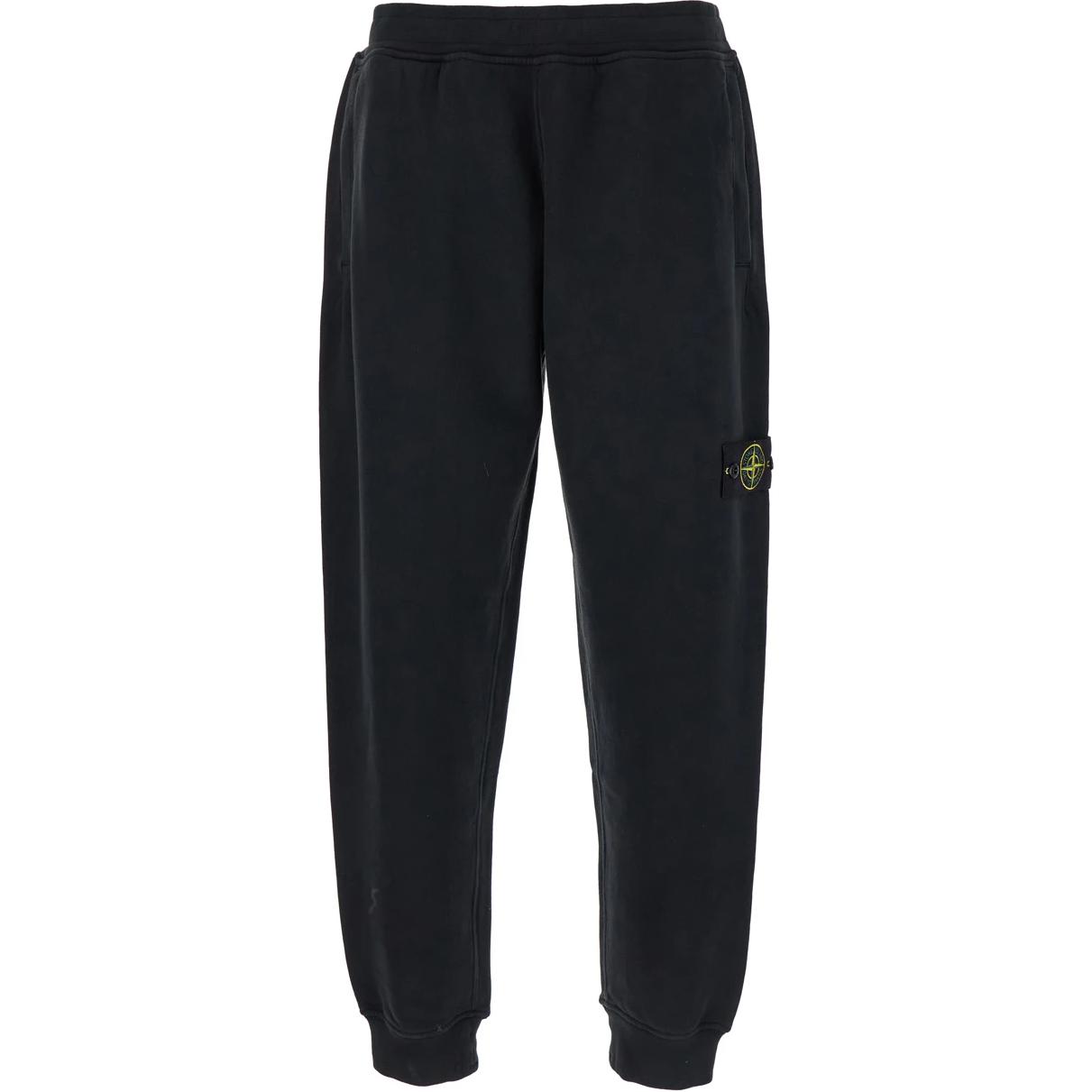 Order ストーンアイランド FW24 ブラック スリムフィット ロゴ ジョガーパンツ メンズ 811560920-V0029