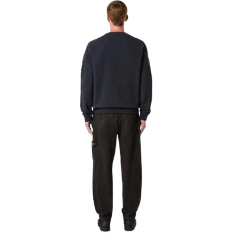 Shop STONE ISLAND FW24 黑色中腰多口袋休閒男長褲 811532910-V0029