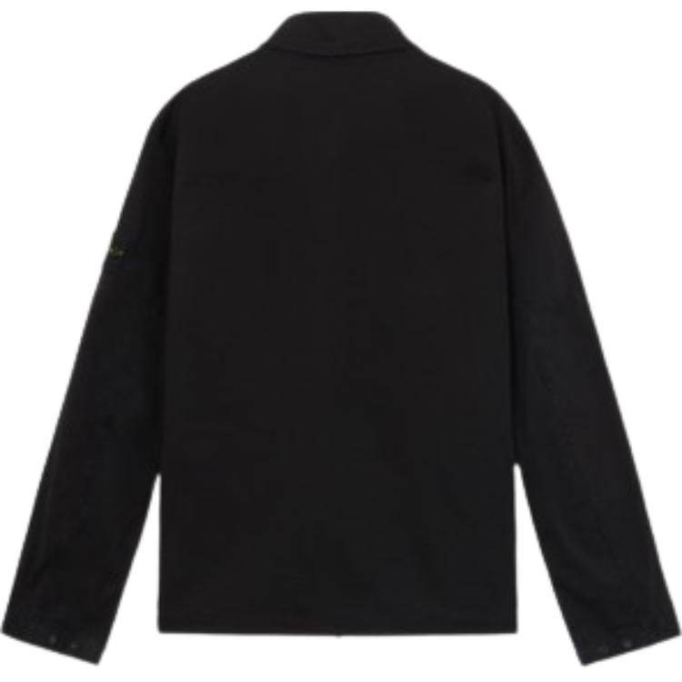 STONE ISLAND FW24 Black Zip-Up Jacket with Logo Badge on Sleeve for Men 811512808-V0029 圖 3