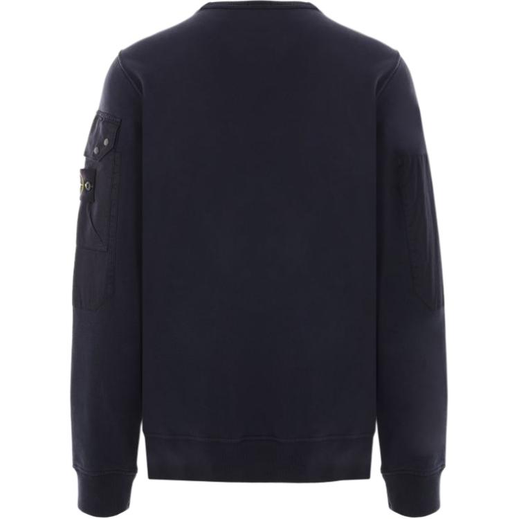 Stone Island FW24 Blue Logo Patch Crewneck Fleece Sweatshirt Unisex 811563920-V0020 圖 3