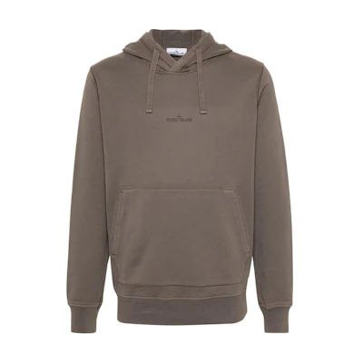 Stone Island FW24 Brown Hoodie with Logo and Drawstring 811566283-V0075