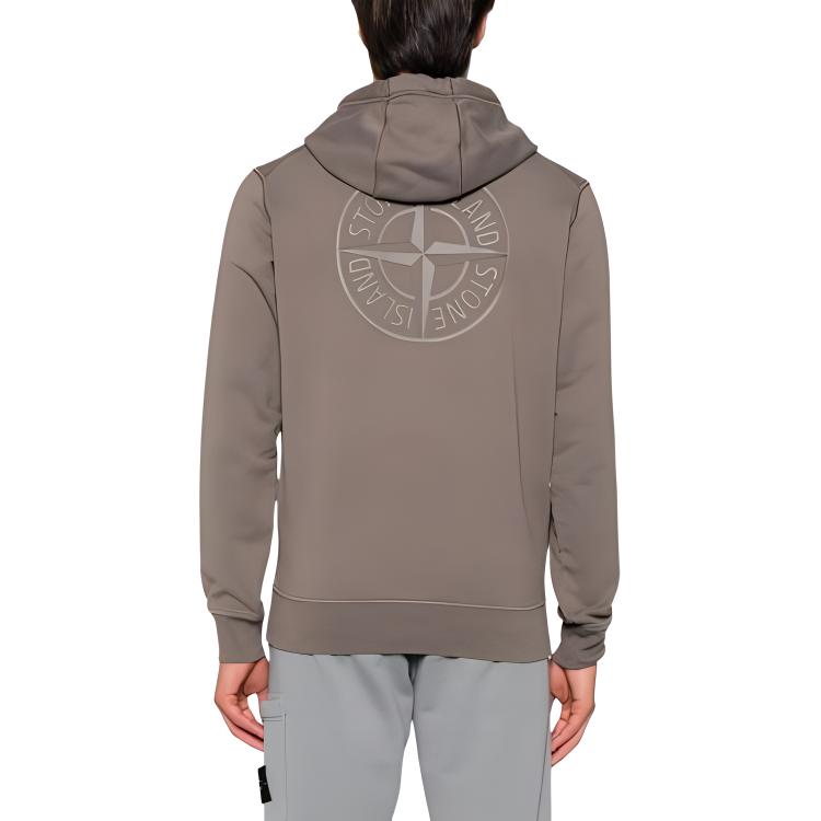 Stone Island FW24 Brown Hoodie with Logo and Drawstring 811566283-V0075 圖 4