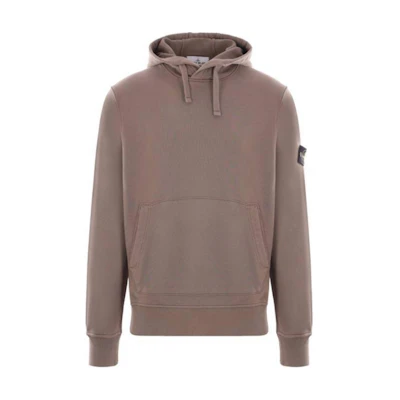 Stone Island FW24 Brown Logo Crewneck Long-Sleeve Drawstring Hoodie Men 811564151-V0075