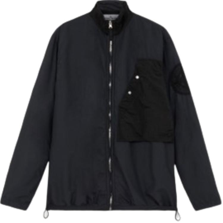 Stone Island FW24 Brushed Nylon Colorblock Zip Jacket Black  Outerwear. 8115108M4-V0029 圖 2