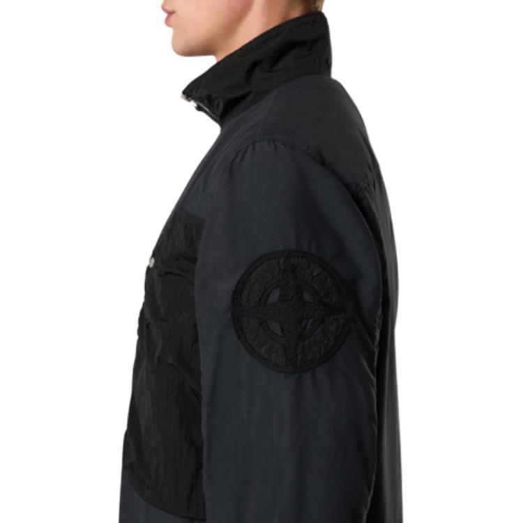 Stone Island FW24 Brushed Nylon Colorblock Zip Jacket Black  Outerwear. 8115108M4-V0029 圖 6
