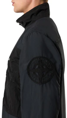Chaqueta Negra de Nylon Cepillado Colorblock con Cremallera Stone Island FW24. 8115108M4-V0029 Details for Chaqueta Negra de Nylon Cepillado Colorblock con Cremallera Stone Island FW24. 8115108M4-V0029