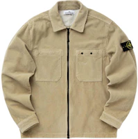 STONE ISLAND FW24 Corduroy Logo Jacket Dual Pocket Zip Stone Color 811511604-V0097 STONE ISLAND FW24 Corduroy Logo Jacket Dual Pocket Zip Stone Color 811511604-V0097