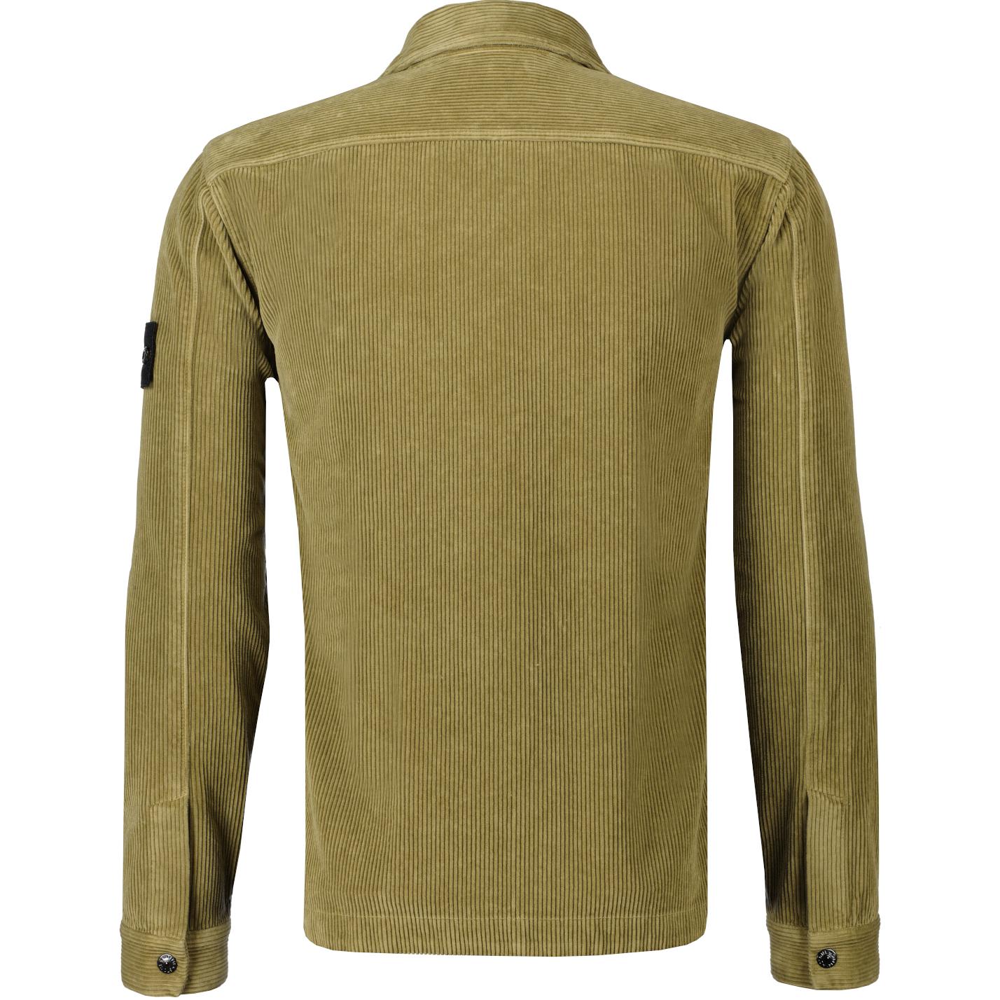 Lookbook ストーンアイランド FW24 コーデュロイ ロゴ ジップジャケット オリーブグリーン アウターウェア 811511604-V0094