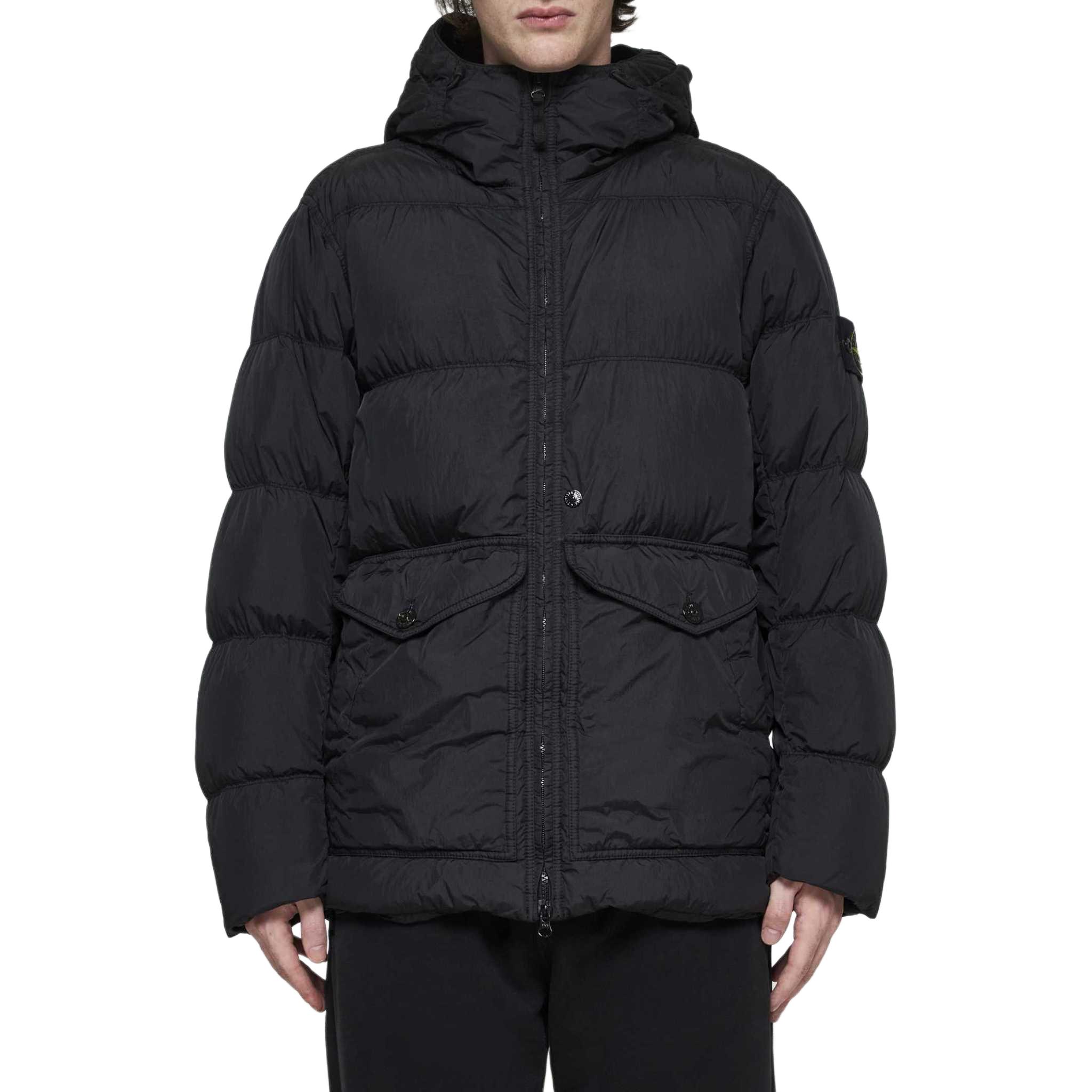 STONE ISLAND FW24 Crinkle Recycled Nylon Down Jacket Black Unisex Winter Coat 811540723-V0029 圖 5