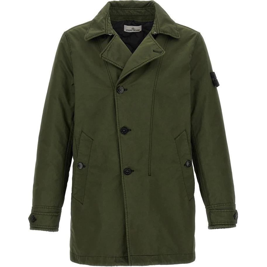 Stone Island FW24 David-TC Green Long Sleeve Single-Breasted Jacket for Men 811542149-V0059