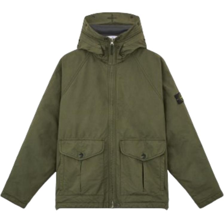 Stone Island FW24 David-TC Water-Resistant Canvas Down Jacket Green Coat 811541649-V0059