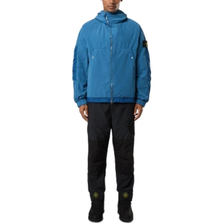 Stone Island FW24 David Light-TC Logo Hooded Zip Jacket Unisex Air Force Blue 8115410M3-V0024 圖 4