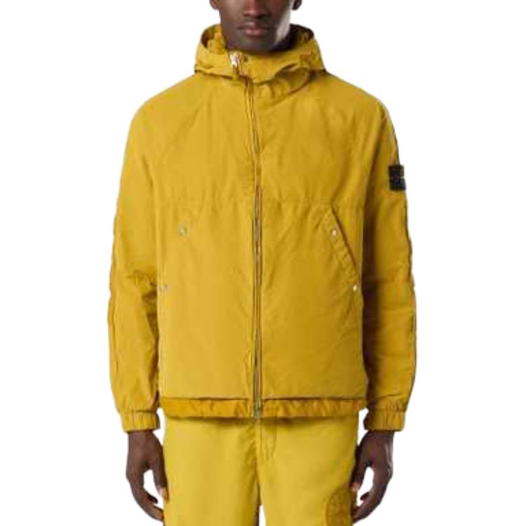 Shop Jaket Unisex Orange Multi-Pocket Stone Island FW24 David Light-TC dengan Logo 8115410M3-V0032