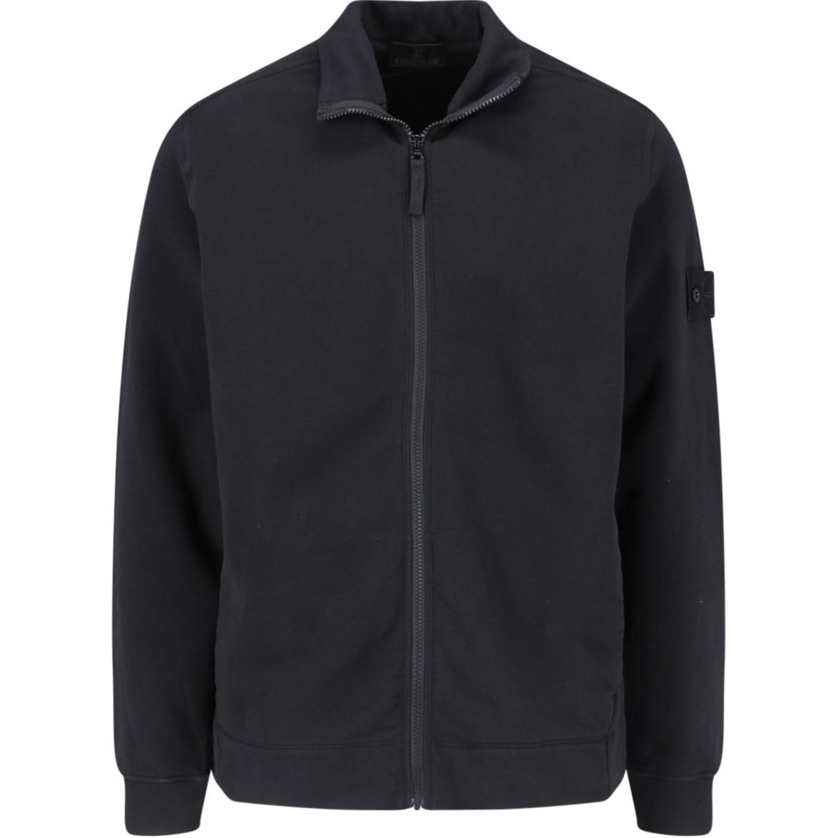 Stone Island FW24 Ghost Logo Zip-Up Jacket Black - Long Sleeve Outerwear 8115628F7-V0029