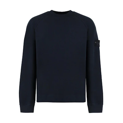 STONE ISLAND FW24 Ghost Pieces Organic Cotton Crewneck Sweatshirt Navy Mens 8115629F7-V0020