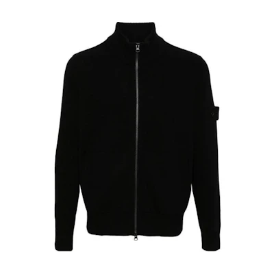 Stone Island FW24 GHOST Series Black Fleece Stand Collar Slim Fit Jacket Unisex 8115572FA-V0029