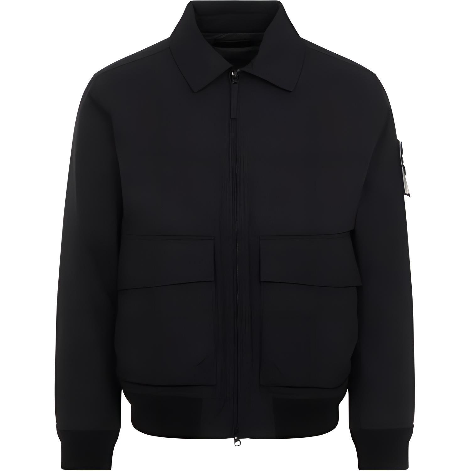 Stone Island FW24 GHOST Zip-Up Collar Jacket Black Long Sleeve Outerwear 8115420F1-V0029