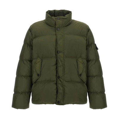 Stone Island FW24 Green Lightweight Quilted Down Jacket - Windproof & Waterproof 811540123-V0059