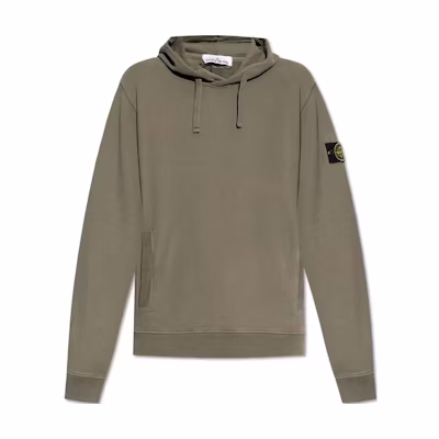 Stone Island FW24 Grey Green Hoodie Sweatshirt with Logo Print for Men 811560820-V0075