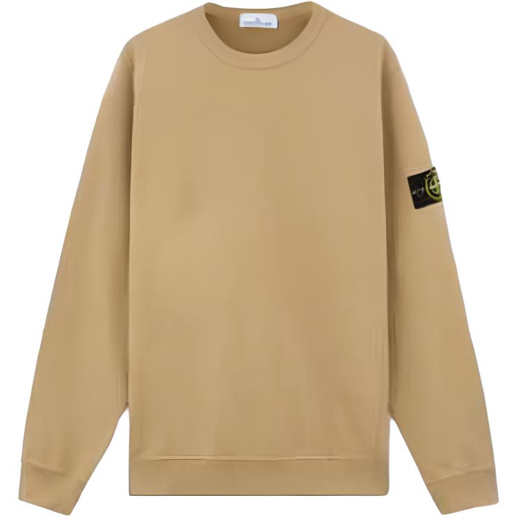 STONE ISLAND FW24 Letter Logo Crewneck Sweatshirt Men’s Beige Tan 811562420-V0094