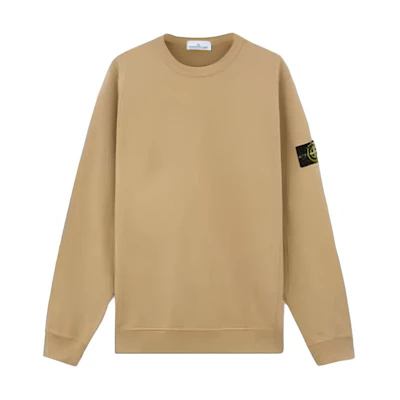 STONE ISLAND FW24 Letter Logo Crewneck Sweatshirt Men’s Beige Tan 811562420-V0094