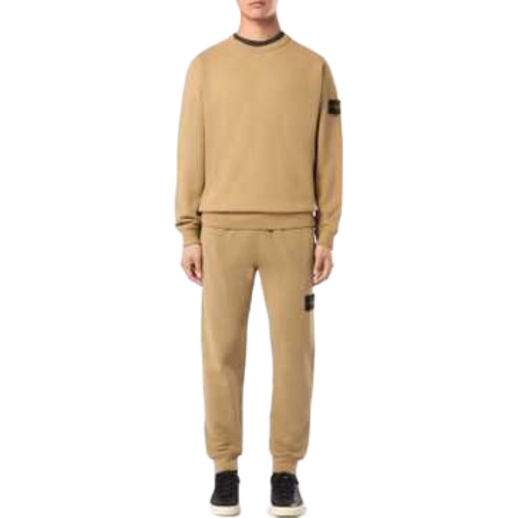 STONE ISLAND FW24 Letter Logo Crewneck Sweatshirt Men’s Beige Tan 811562420-V0094 圖 3