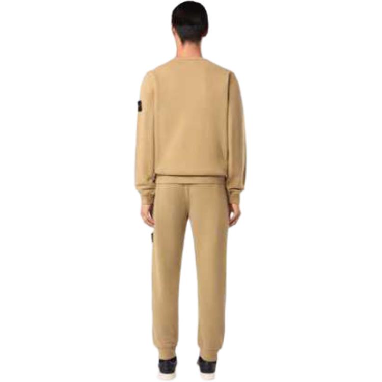 STONE ISLAND FW24 Letter Logo Crewneck Sweatshirt Men’s Beige Tan 811562420-V0094 圖 4