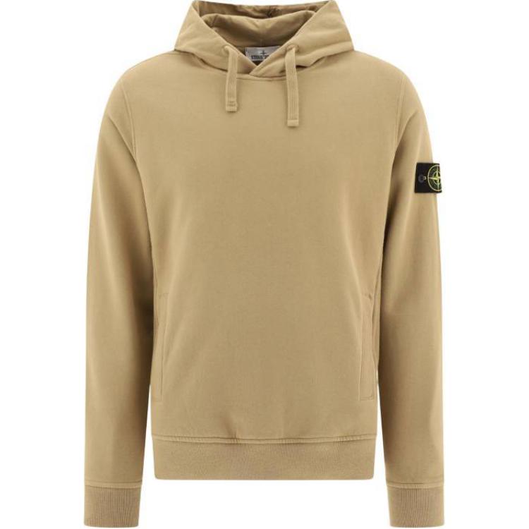 Order Stone Island FW24 淺棕色連帽衫 帽繩設計與標誌印花 811560820-V0094