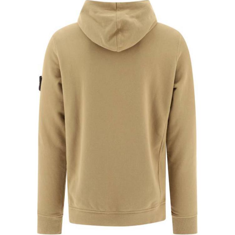 Lookbook Stone Island FW24 淺棕色連帽衫 帽繩設計與標誌印花 811560820-V0094