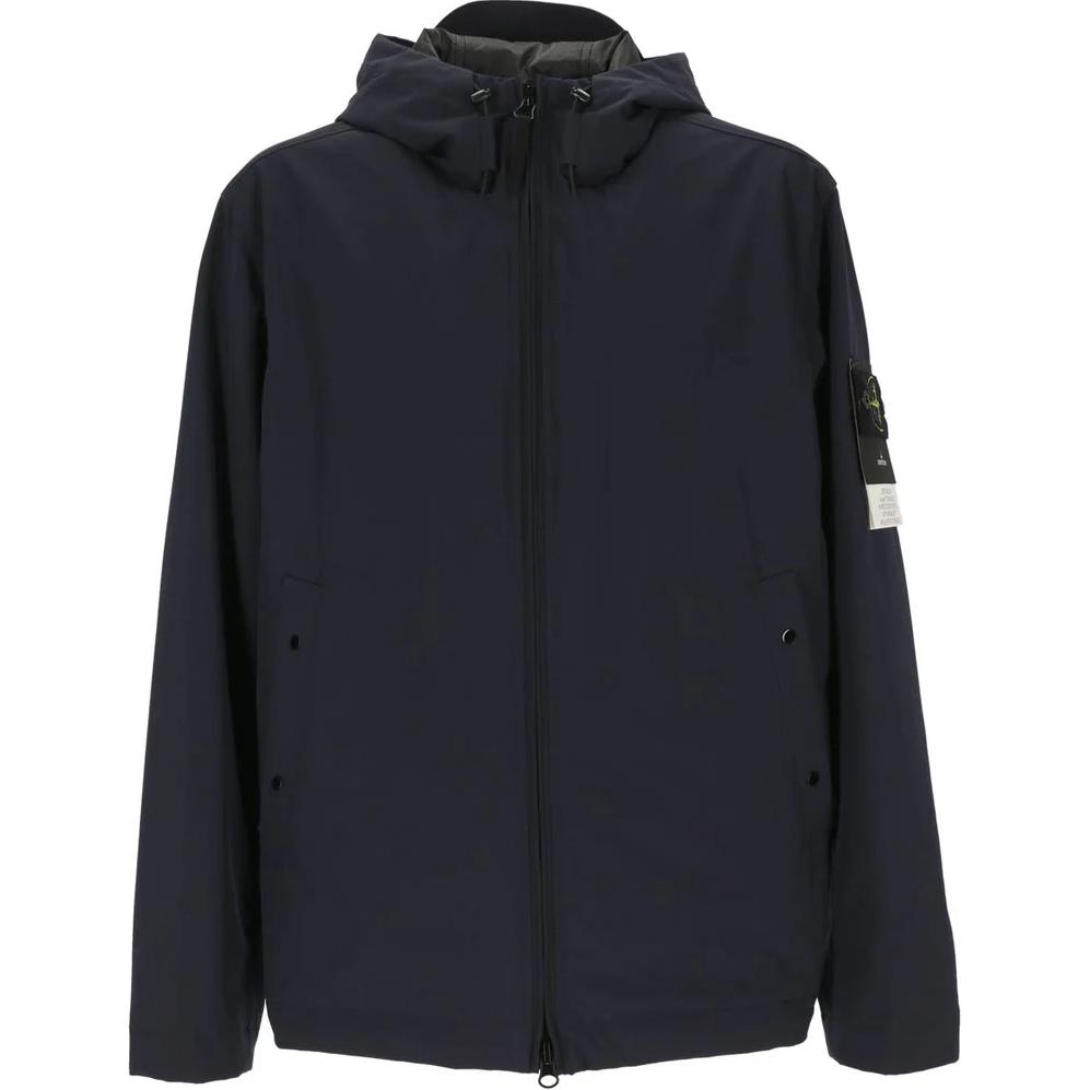 Stone Island FW24 Light Soft Shell Windproof Waterproof Hooded Zip Jacket Midnight Blue Men 811540627-A0020