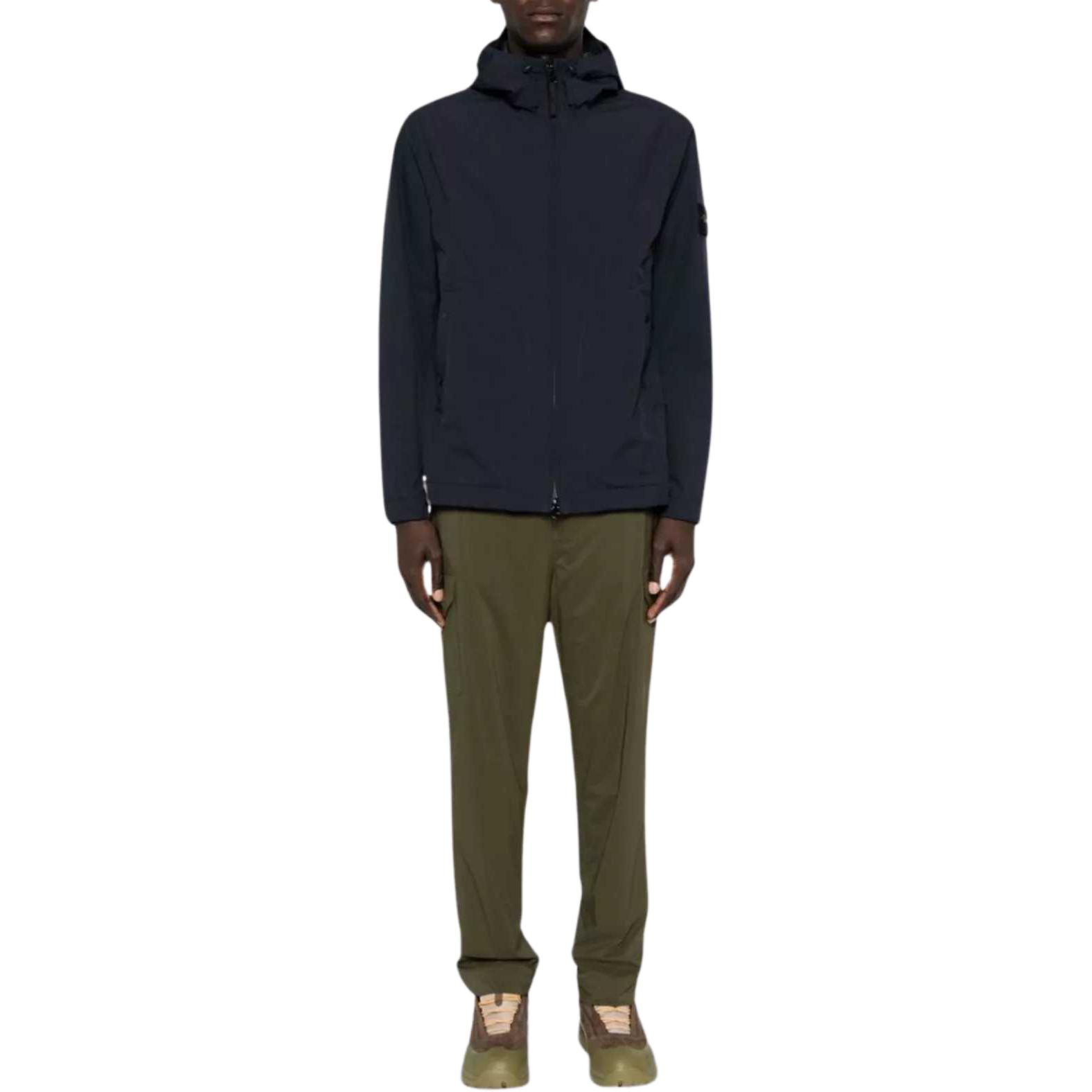 Stone Island FW24 Light Soft Shell Windproof Waterproof Hooded Zip Jacket Midnight Blue Men 811540627-A0020 圖 4