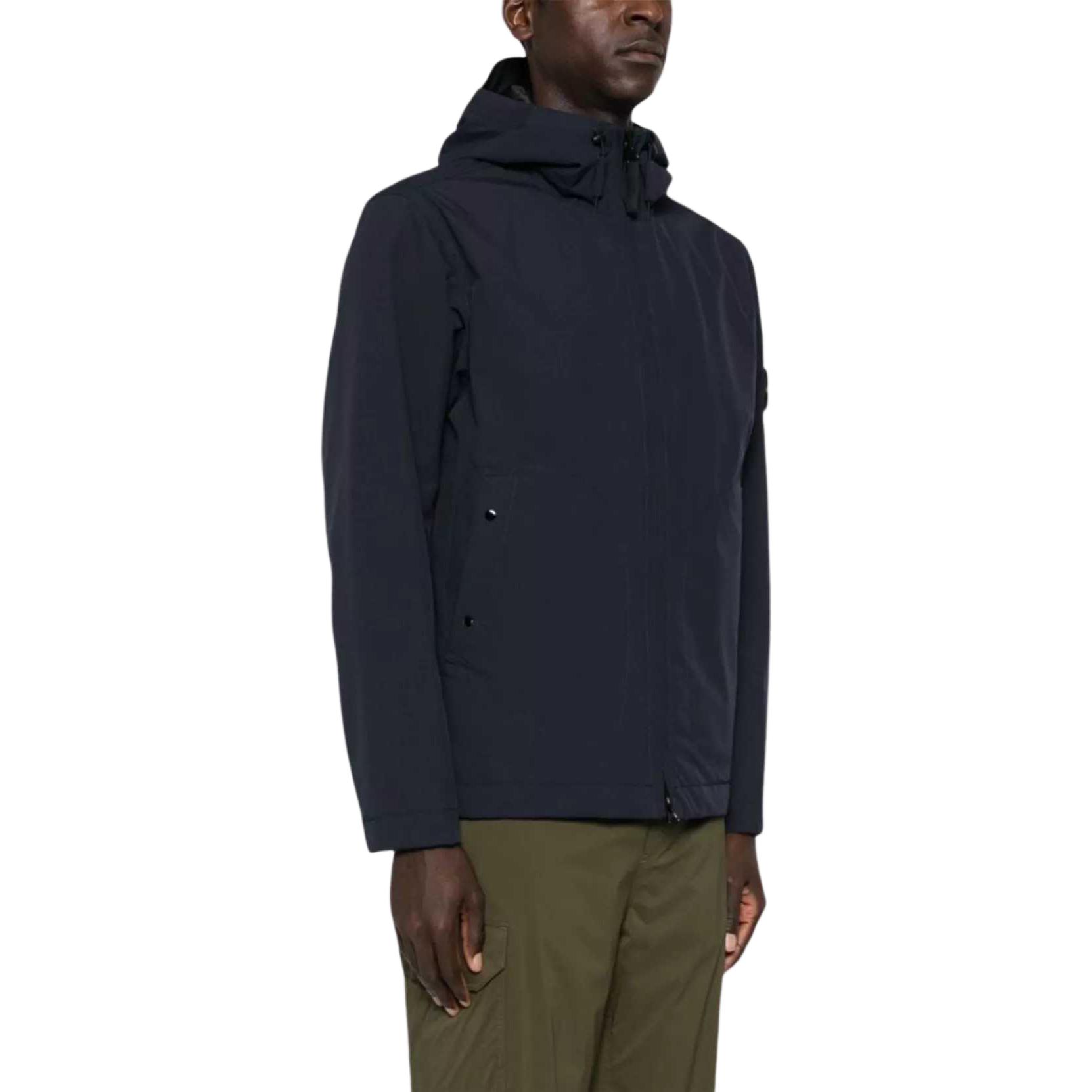 Stone Island FW24 Light Soft Shell Windproof Waterproof Hooded Zip Jacket Midnight Blue Men 811540627-A0020 圖 5