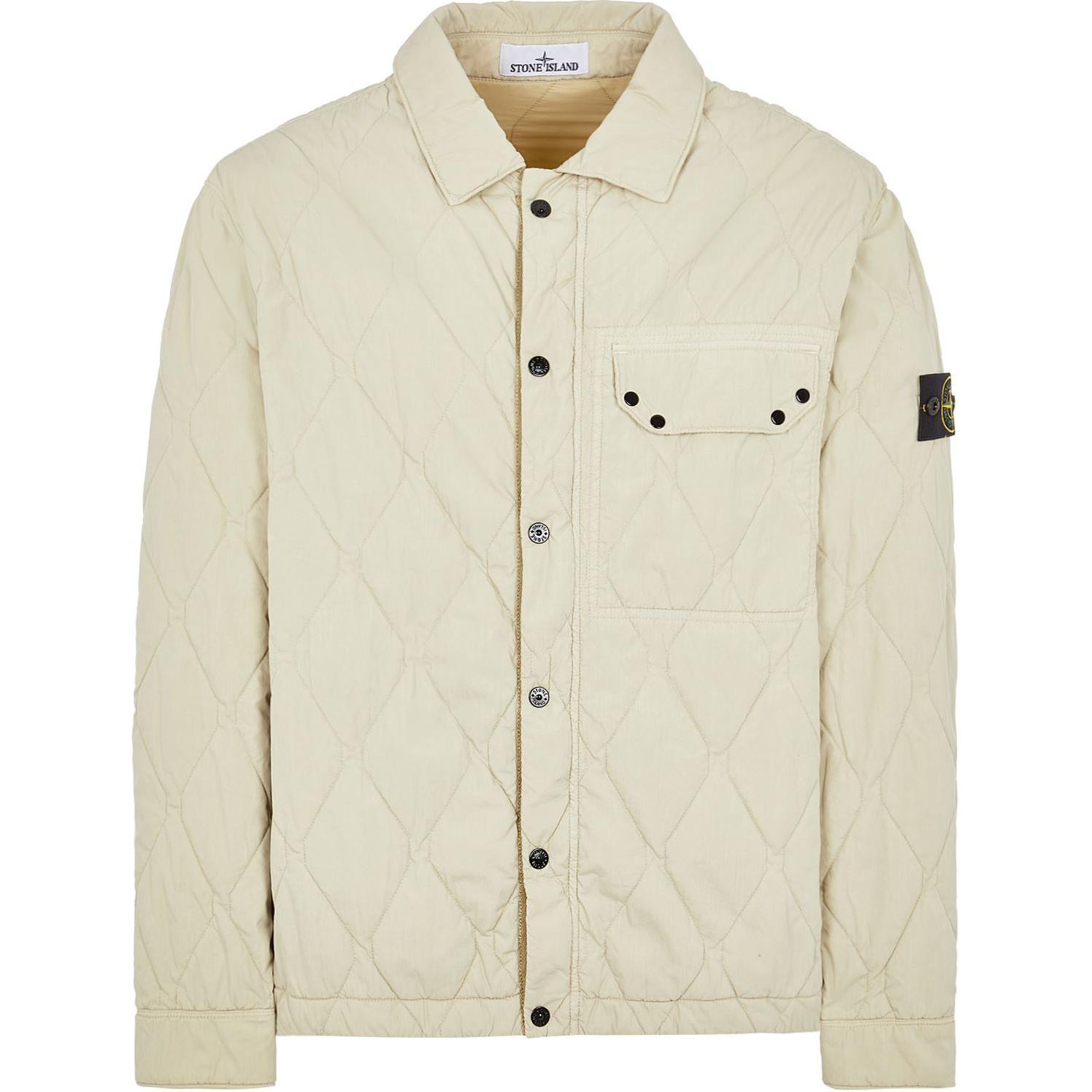 STONE ISLAND FW24 Lightweight Button-Up Logo Jacket Sand Unisex 8115Q0633-v0097 圖 2
