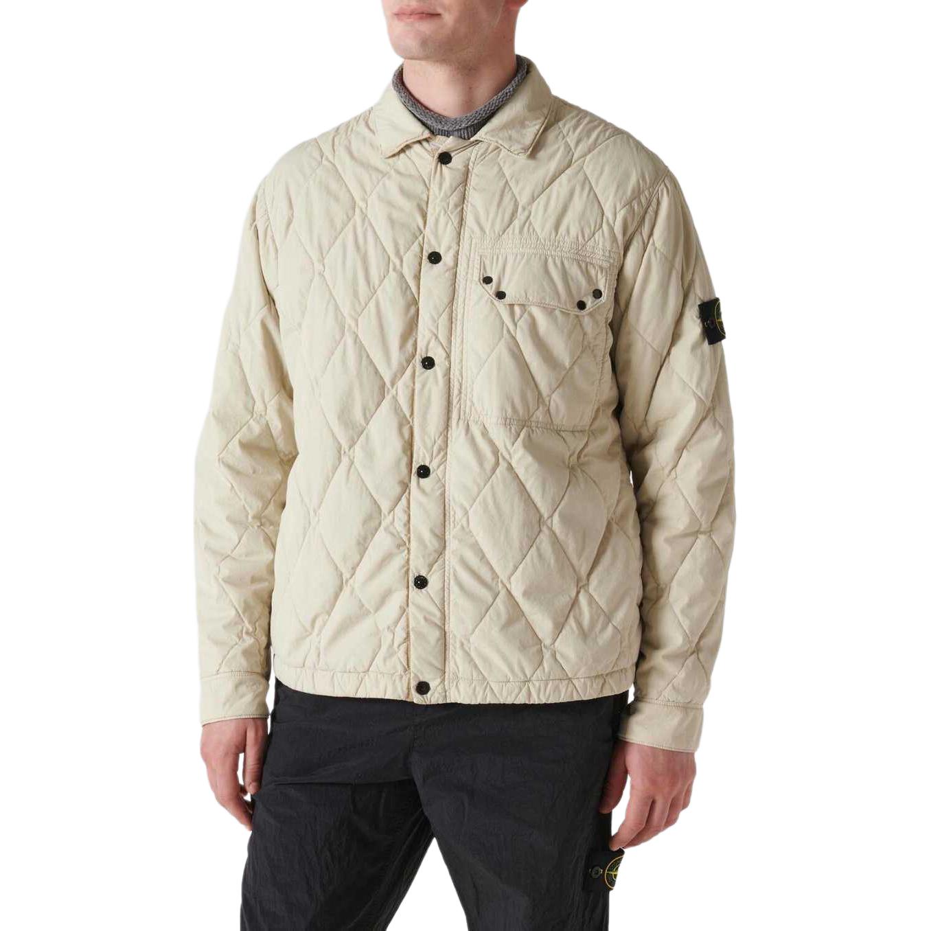 STONE ISLAND FW24 Lightweight Button-Up Logo Jacket Sand Unisex 8115Q0633-v0097 圖 4