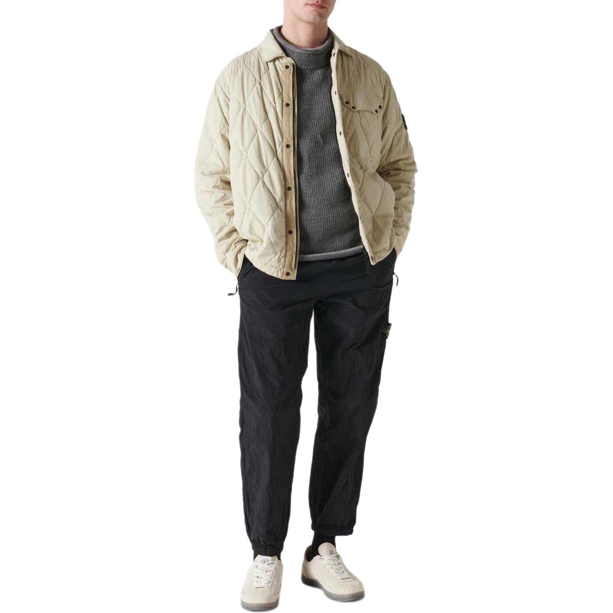 STONE ISLAND FW24 Lightweight Button-Up Logo Jacket Sand Unisex 8115Q0633-v0097 圖 6