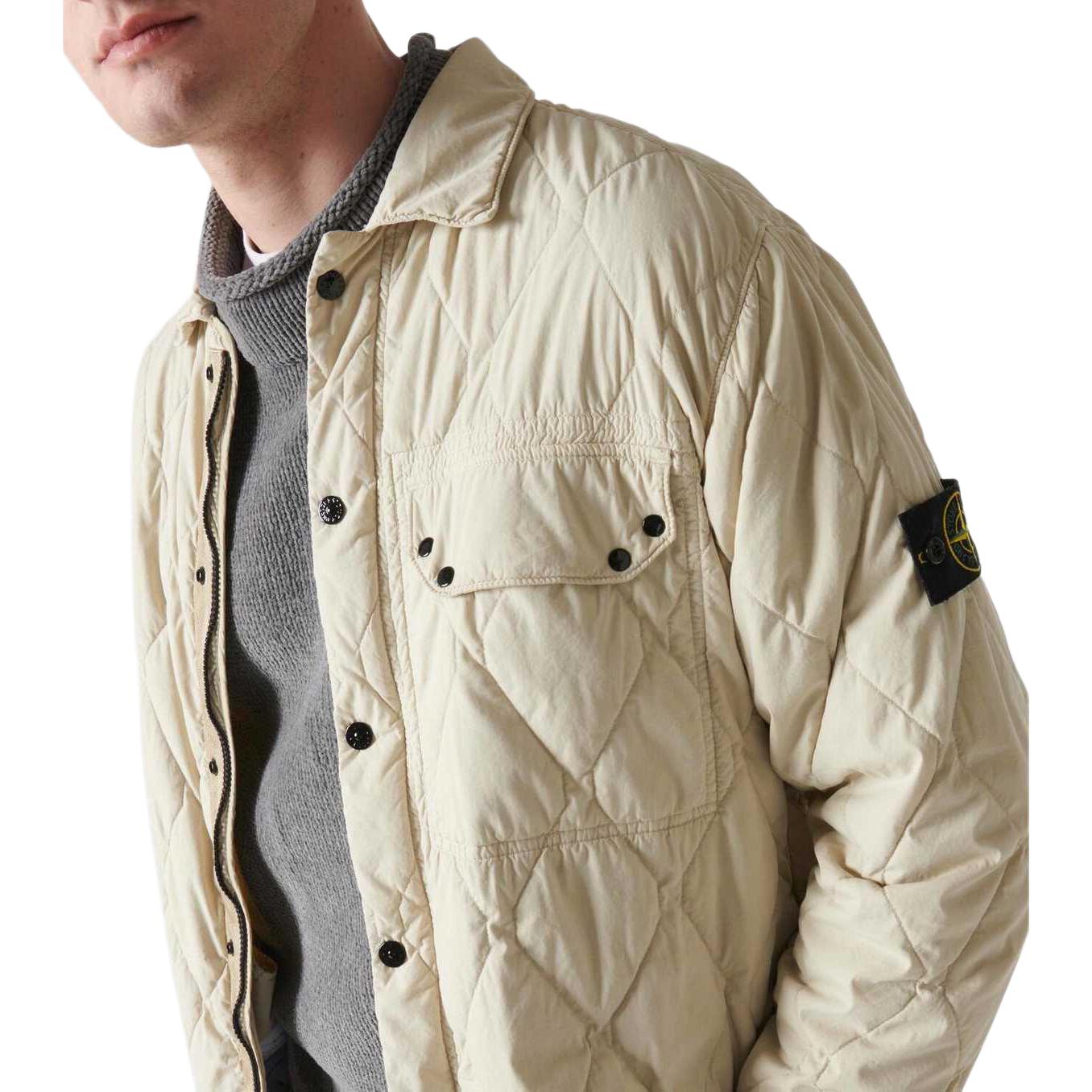 STONE ISLAND FW24 Lightweight Button-Up Logo Jacket Sand Unisex 8115Q0633-v0097 圖 7