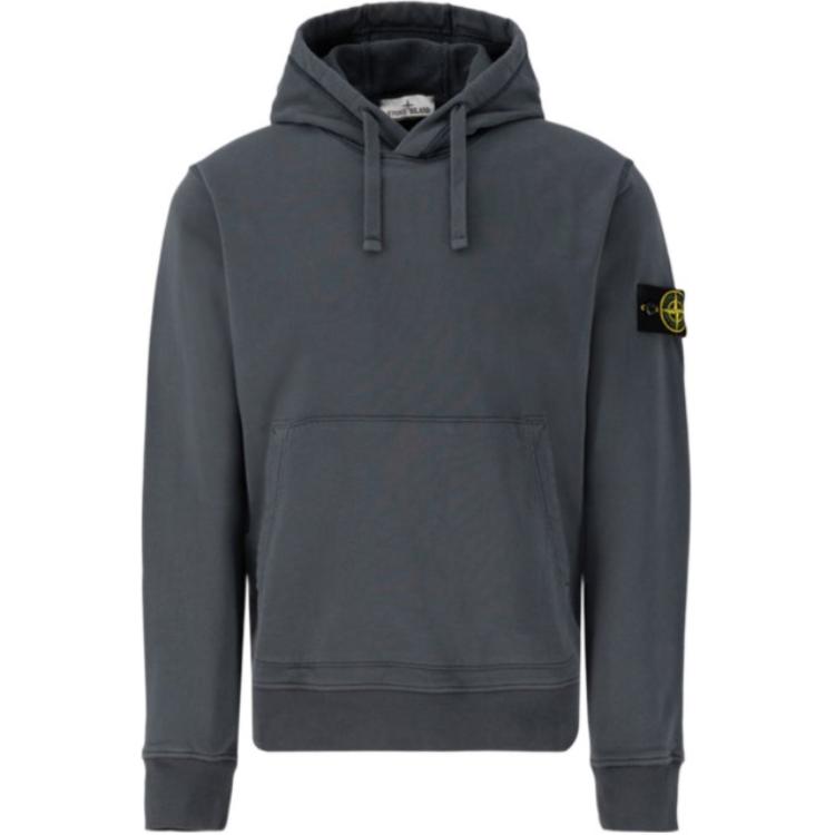 Stone Island FW24 Logo-Crewneck Hoodie Long Sleeve Grey ( Fit) 811564151-V0062