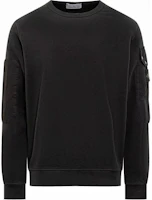 STONE ISLAND FW24 Logo Arm Pocket Fleece Cotton Crewneck Sweatshirt Black Unisex 811563920-V0029 STONE ISLAND FW24 Logo Arm Pocket Fleece Cotton Crewneck Sweatshirt Black Unisex 811563920-V0029