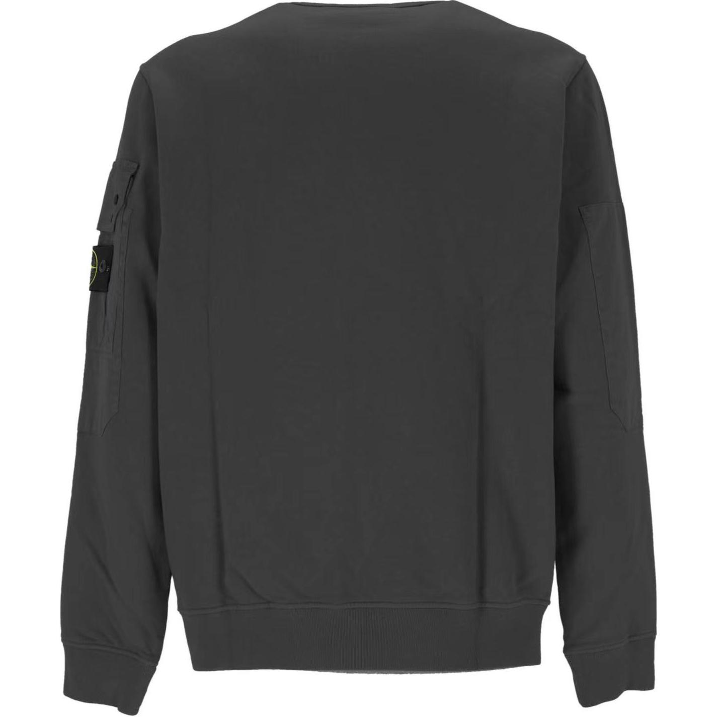 Stone Island FW24 Logo Arm Pocket Fleece Cotton Crewneck Sweatshirt Grey Unisex 811563920-V0062 圖 3