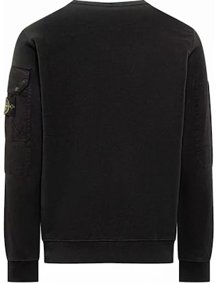 스톤아일랜드 FW24 로고 암 포켓 플리스 코튼 크루넥 스웻셔츠 블랙 유니섹스 811563920-V0029 Lookbook 스톤아일랜드 FW24 로고 암 포켓 플리스 코튼 크루넥 스웻셔츠 블랙 유니섹스 811563920-V0029