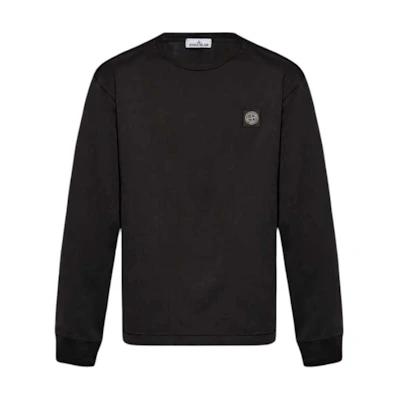 STONE ISLAND FW24 Logo Crewneck Knit Sweater Black 811522713-A0029