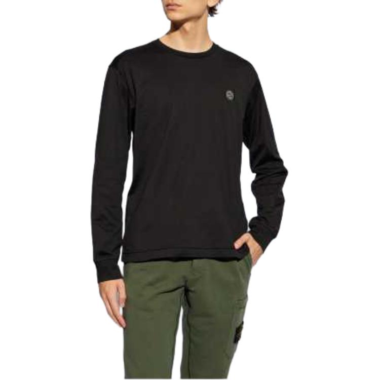 Lookbook STONE ISLAND FW24 Logo Crewneck Knit Sweater Hitam 811522713-A0029