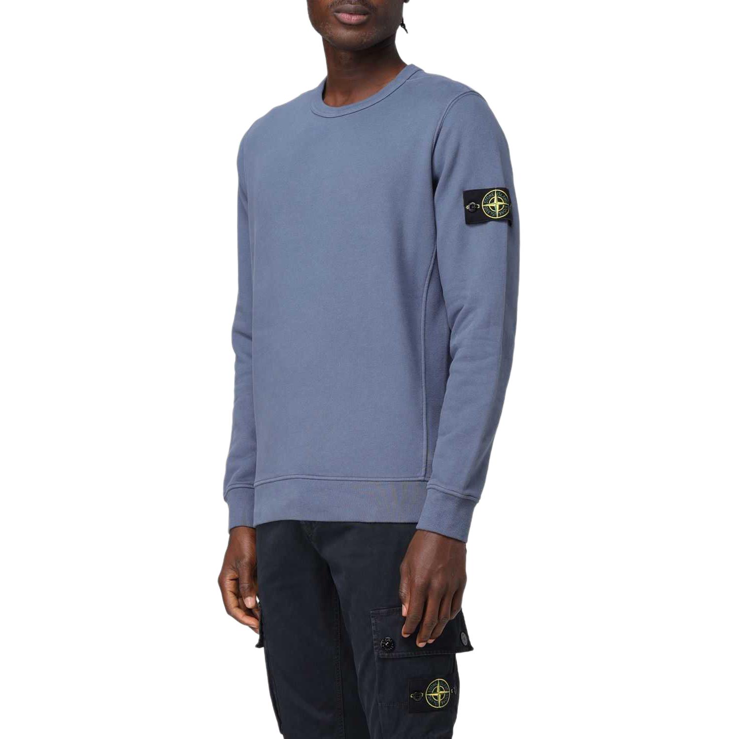 STONE ISLAND FW24 Logo Crewneck Long Sleeve Sweatshirt Men’s Blue 811562420-V0046 圖 6