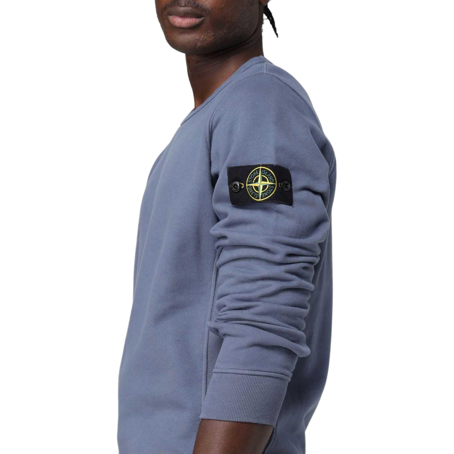 STONE ISLAND FW24 Logo Crewneck Long Sleeve Sweatshirt Men’s Blue 811562420-V0046 圖 7