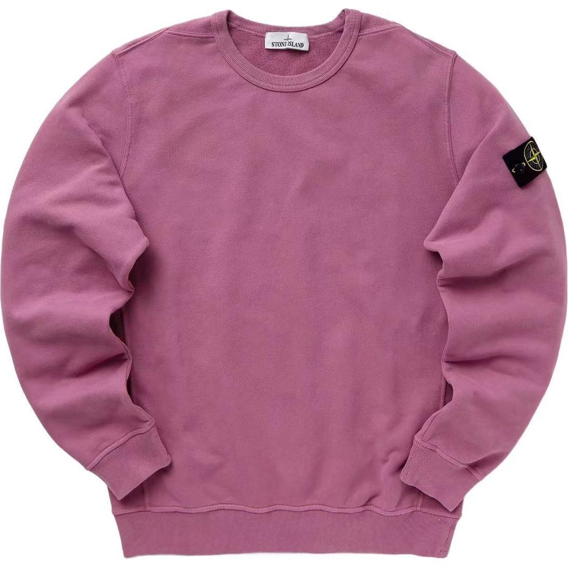 Stone Island FW24 Logo Crewneck Pullover Sweater Pink Unisex 811562420-V0086