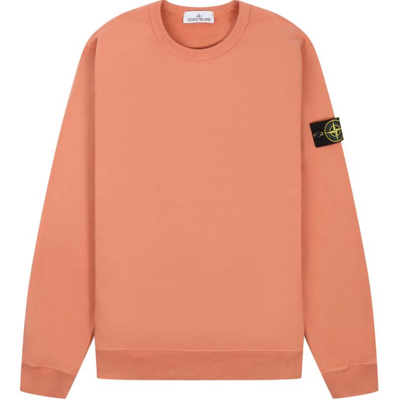 Stone Island FW24 Logo Crewneck Pullover Sweatshirt Orange - 811562420-V0032