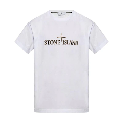 STONE ISLAND FW24 Logo Crewneck Short Sleeve T-Shirt White - 81152NS80-V0001