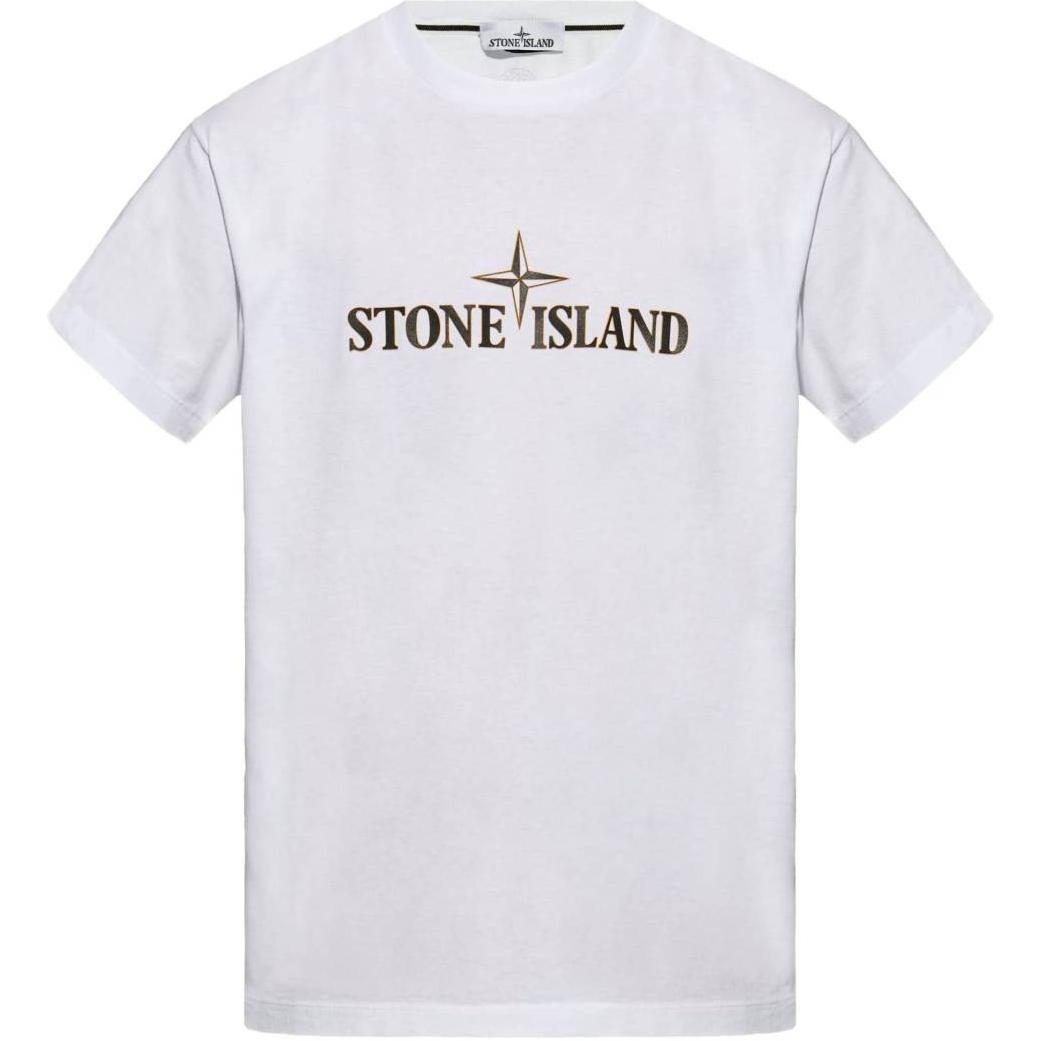 Order STONE ISLAND FW24 標誌短袖純白圓領T恤 81152NS80-V0001