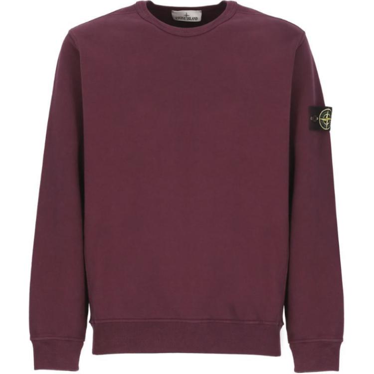 Stone Island FW24 Logo Crewneck Sweatshirt  Maroon. 811562420-V0011